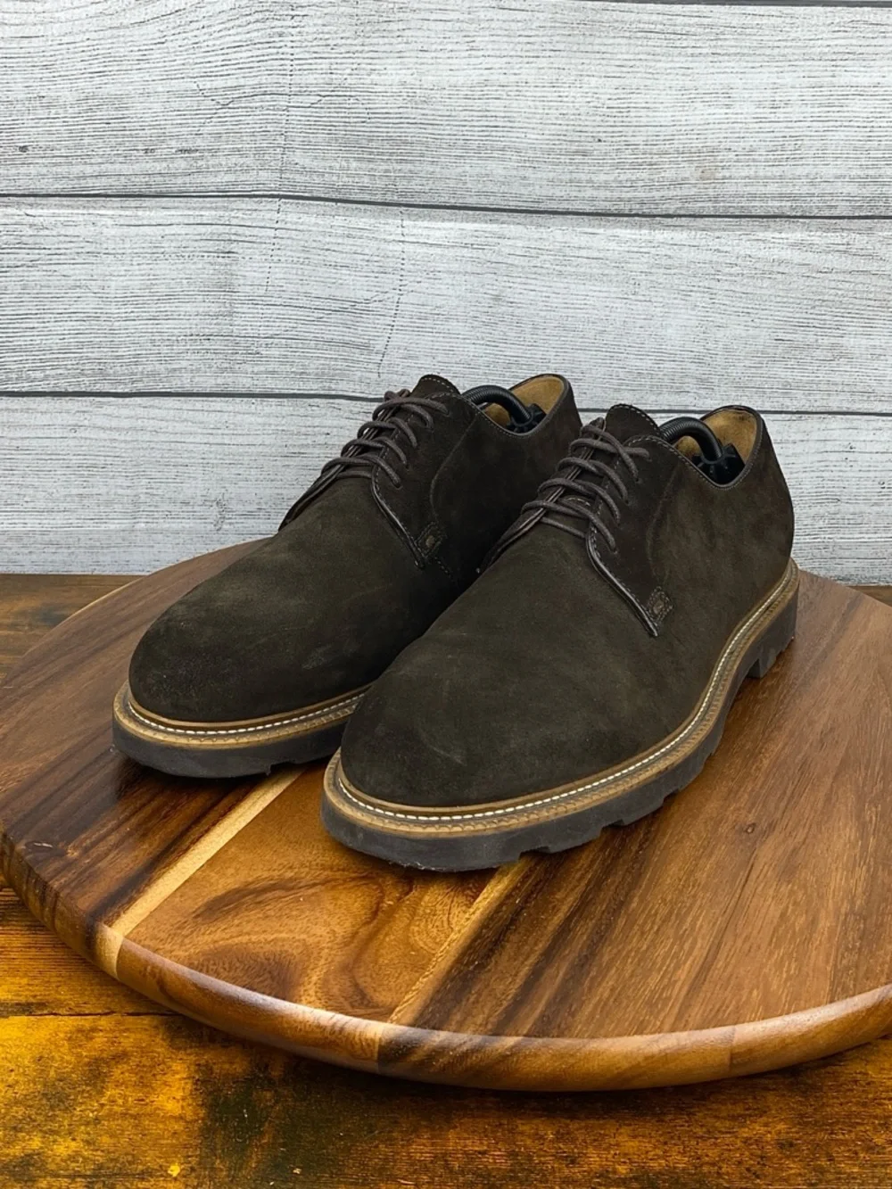 Bruno Magli Groover Dark Brown Suede Plain Toe Derby Made in Italy Men’s Size 11